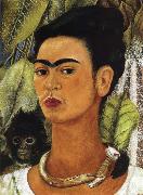 Frida Kahlo The Portrait of monkey and i oil painting reproduction